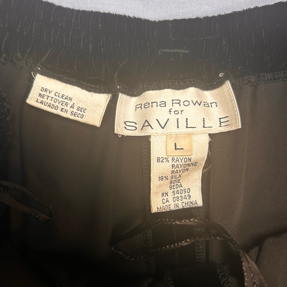 Rena Rowan Black Velvet Trousers women’s size large NWT - Picture 3 of 4